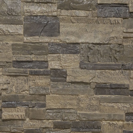 9W X 8H Cascade Stacked Stone, StoneWall Faux Stone Siding Panel, Smokey Ridge